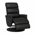 Poltrona massaggiante in similpelle reclinabile nera, 360° girevole, 6 punti, 71 x 98 x 106 cm, per soggiorno e ufficio
