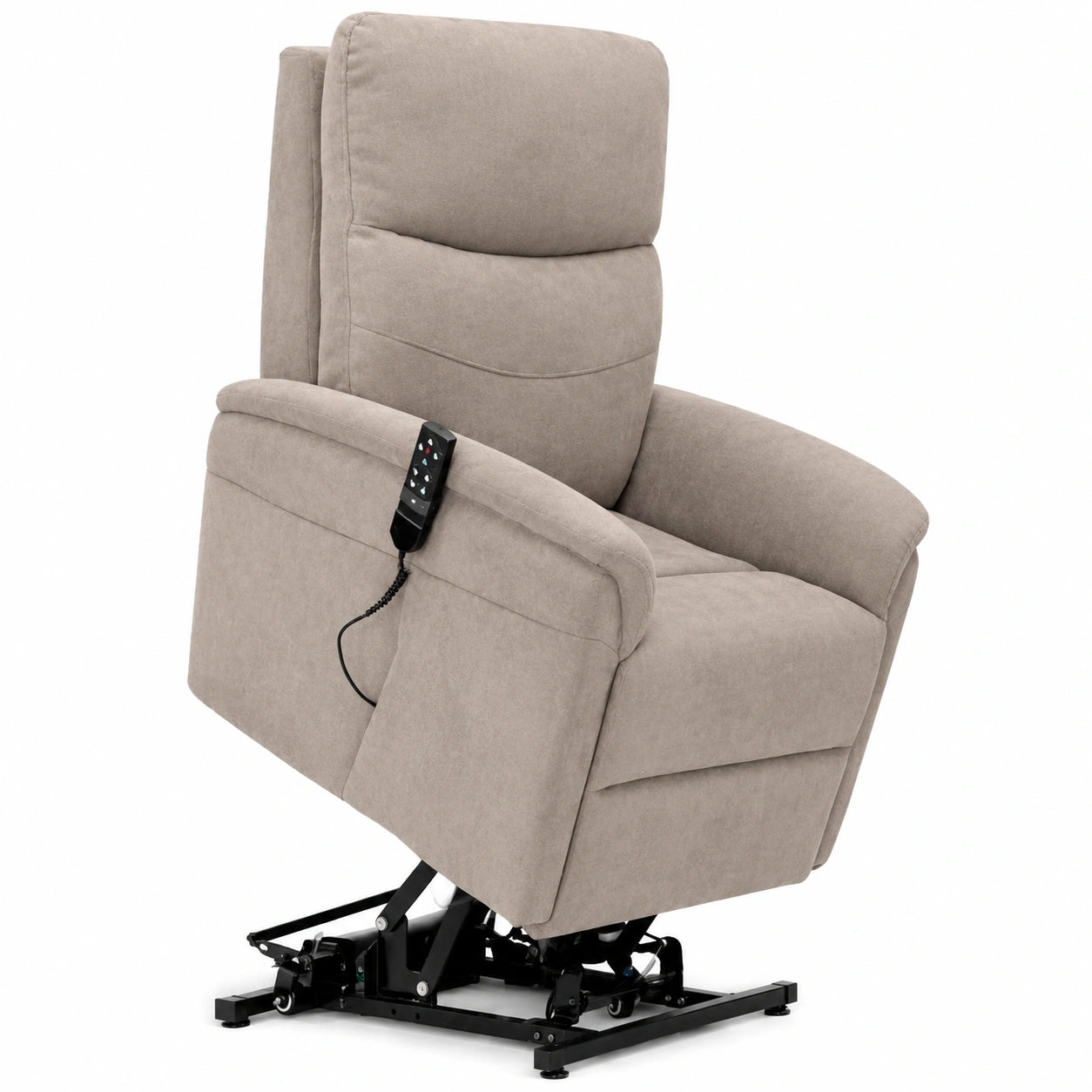 Poltrona relax elettrica 4 motori Parigi, poggiatesta e supporto lombare regolabili, sistema Roller e batteria, tortora