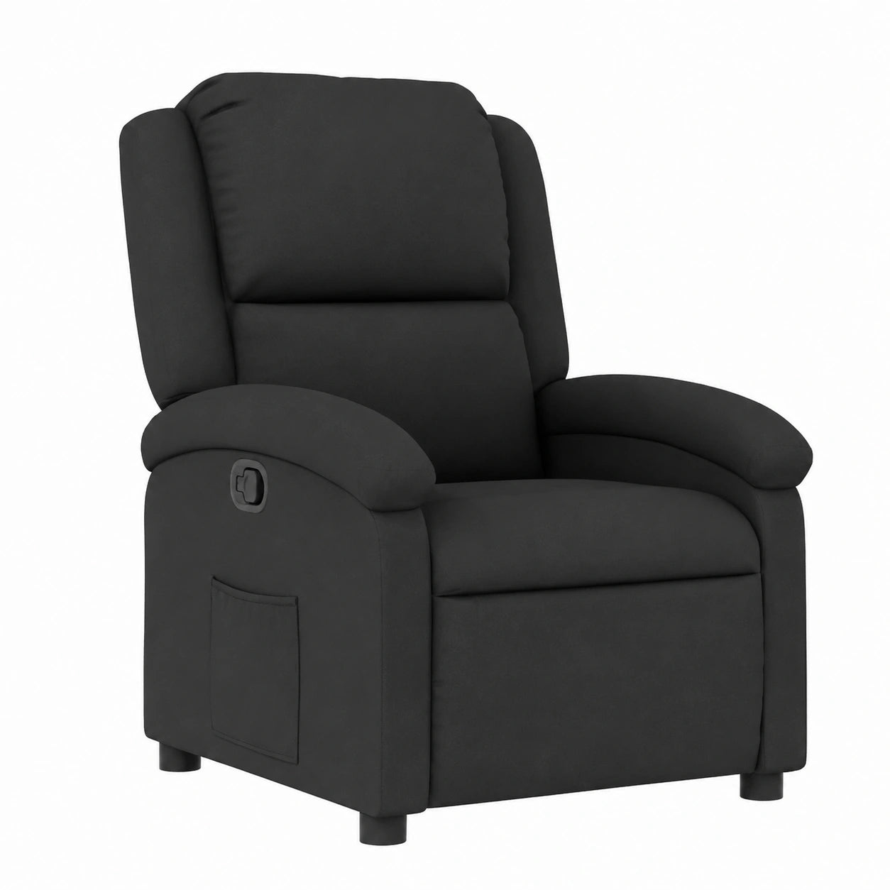 Poltrona reclinabile elettrica in pelle nera con comfort premium