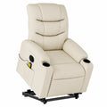 Poltrona Relax Massaggiante Elettrica in Similpelle Crema