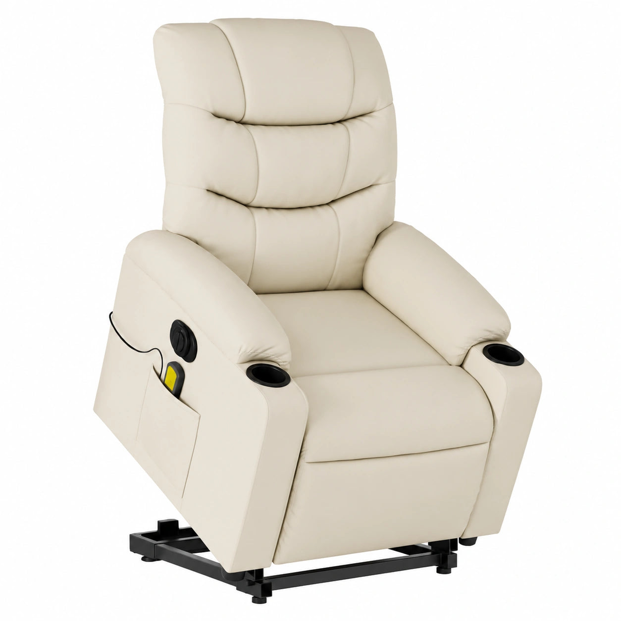 Poltrona Relax Massaggiante Elettrica in Similpelle Crema