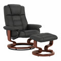 Poltrona Girevole TV in Ecopelle, Reclinabile con Sgabello, Supporto Fino a 120 kg, Design Moderno
