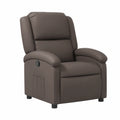 Poltrona in Pelle Marrone Scuro con Recliner Elettrico e Comfort Avanzato