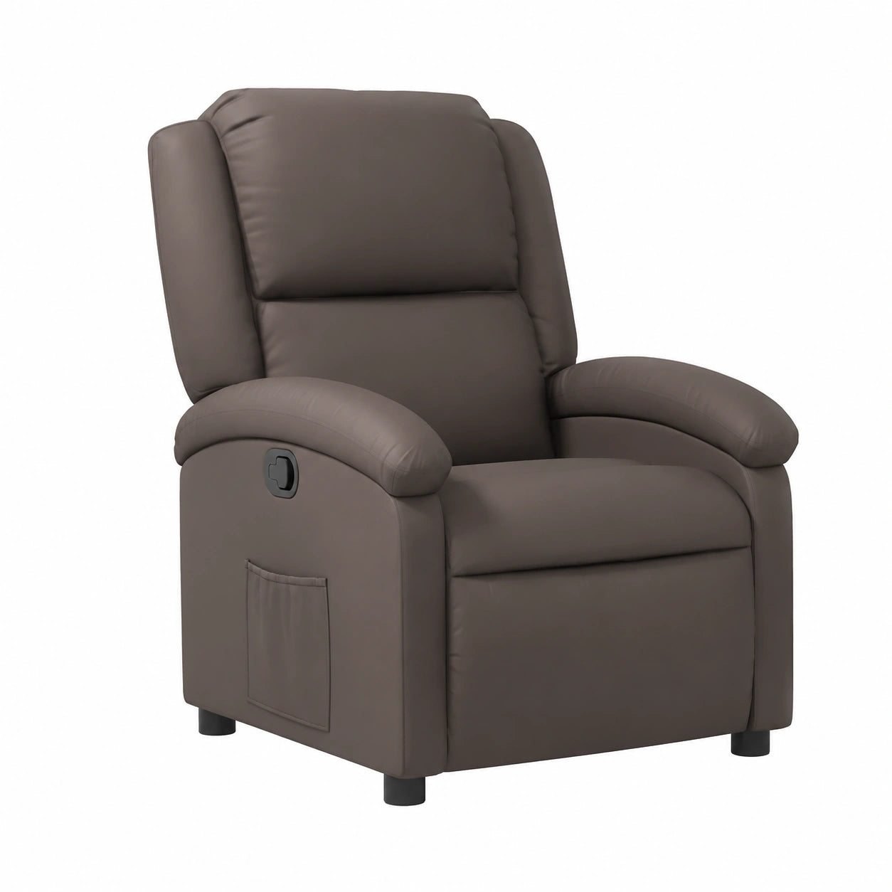 Poltrona in Pelle Marrone Scuro con Recliner Elettrico e Comfort Avanzato