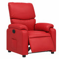 Poltrona Massaggiante Elettrica Reclinabile in Eco Pelle Rossa con Funzione Automatica e Imbottitura Confortevole