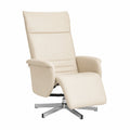 Poltrona Relax in Similpelle Crema con Funzione Girevole e Reclinabile