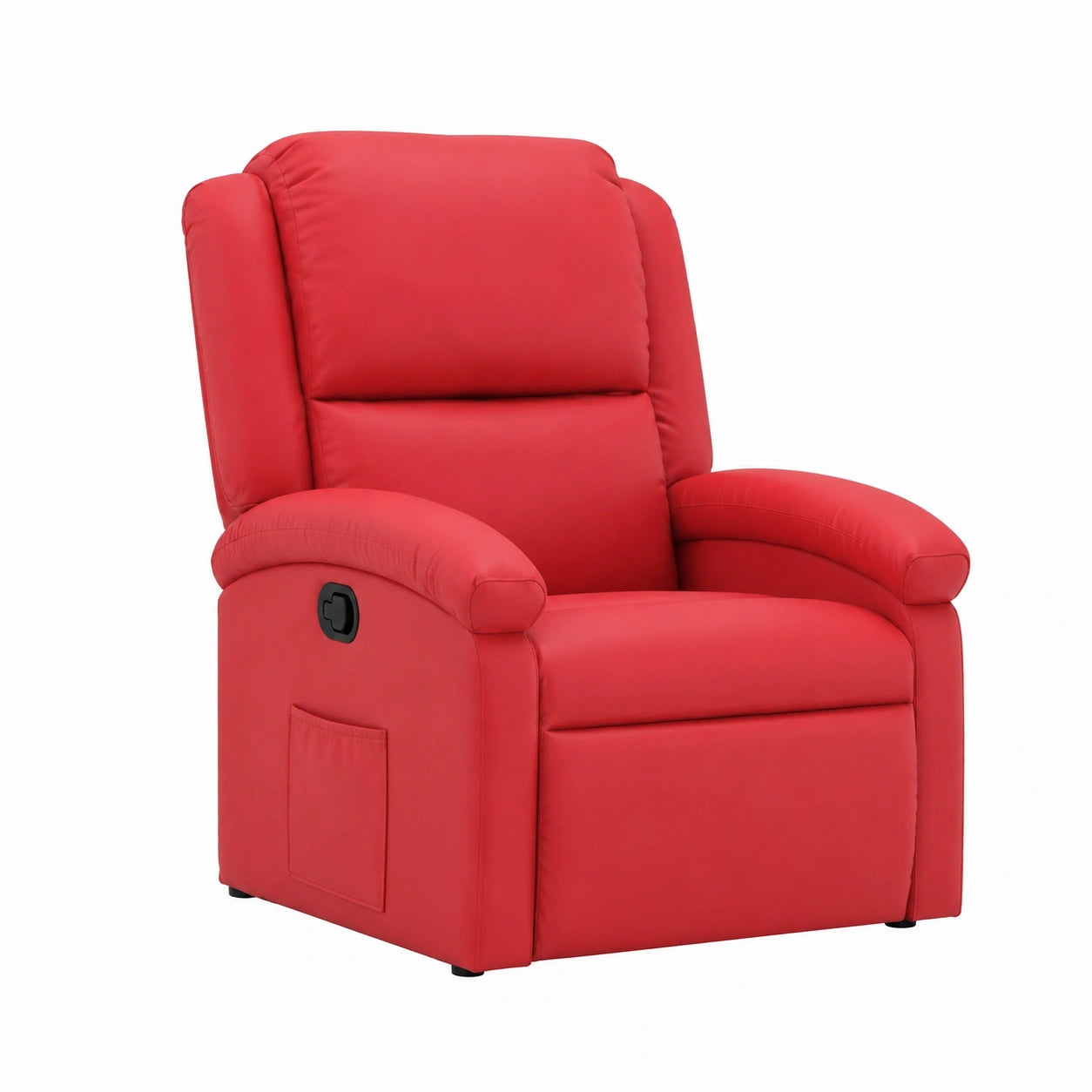 Poltrona massaggiante elettrica in pelle sintetica rossa con imbottitura confortevole e reclinabile