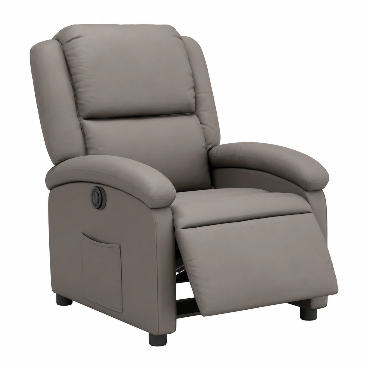 Poltrona Elettrica Reclinabile in Pelle Grigia con Funzione Automatica e Comfort Elevato