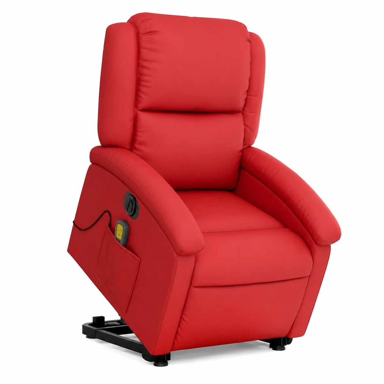 Poltrona Reclinabile Elettrica in Similpelle Rossa con Funzione Lift per Comfort Extra