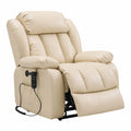 Poltrona Elettrica Reclinabile 180° con Massaggio e Riscaldamento, Funzione Letto e Sollevamento, Beige